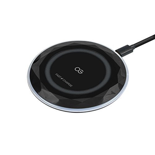 Omnigates Wireless Charger Fast Wireless Charging Pad Compatible with iPhone Xs MAX/XR/XS/8/8 Plus, Samsung Galaxy S9/S9+/S8/S8+/S7/Note9/8, All Certified Qi-Enabled Phones [Crystal-Black]