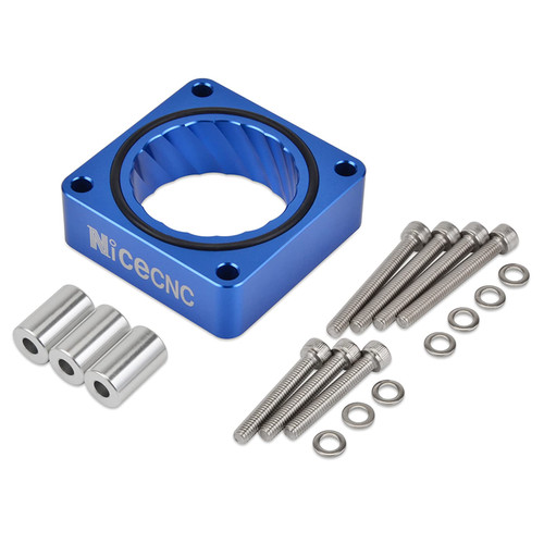 NICECNC Blue Throttle Body Spacer Compatible with Jeep Cherokee 1991-2001, Grand Cherokee 1999-2004, Wrangler 1991-2002, Comanche 1991-1992, TJ YJ XJ WJ 4.0L 2.5L Engine