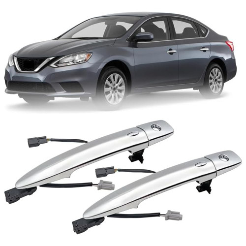 NITOYO 2 PCS Exterior Door Handle Compatible with Nissan Sentra 2013-2016, Replacement Chrome Handle for Nissan Maxima/Murano 2009-2014, Leaf 2011-2017, Replaces 12459871 806469N00A