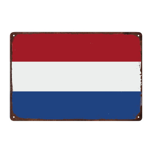 Retro Netherlands Sign, Patriotic Country Flag Metal Wall Art Decor, Netherlands Flag Metal Sign Tin Signs for Home, Bedroom, Wall Decoration,12x18in