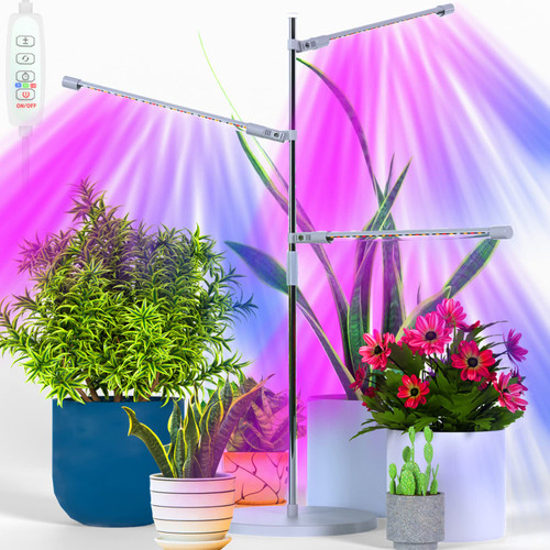 LED Grow Lights for Indoor Plants - 6000K Full Spectrum Plant Growing Lamps for Seed Starting - with Timer, 3 Modes, 10 Dimmable LED Grow Lights for Indoor Plants - 6000K Full Spectrum Plant Growing Lamps for Seed Starting - with Timer, 3 Modes, 10 Dimmable
