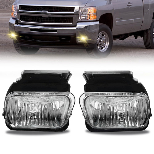 NiubiLight Fog Lights Compatible with 2003 2004 2005 2006 2007 Chevy Silverado All Models / 2002 2003 2004 2005 2006 Avalanche Fog Lamp with H10 12V 42W Bulbs
