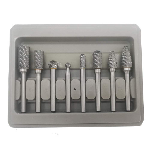 8Pcs Carbide Burrs Set 1/4" Shank, Double Cut Die Grinder Bits, Assorted Solid Tungsten Carbide Rotary Burr Set for Wood Carving Metal Working Polishing Engraving Drilling 8Pcs Carbide Burrs Set 1/4" Shank, Double Cut Die Grinder Bits, Assorted Solid Tungsten Carbide Rotary Burr Set for Wood Carving Metal Working Polishing Engraving Drilling