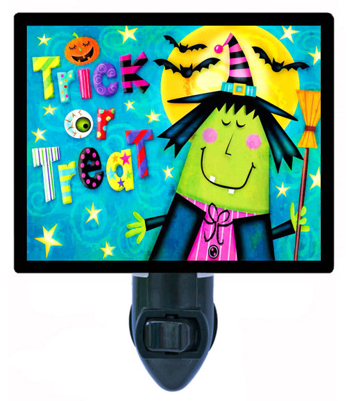 Hallween Decorative Photo Night Light, Witch's Trick Or Treat, Bats LED Night Light