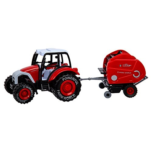 ibobby, Die-cast Tractor w/ Equipment, 12.5 Inches, Red