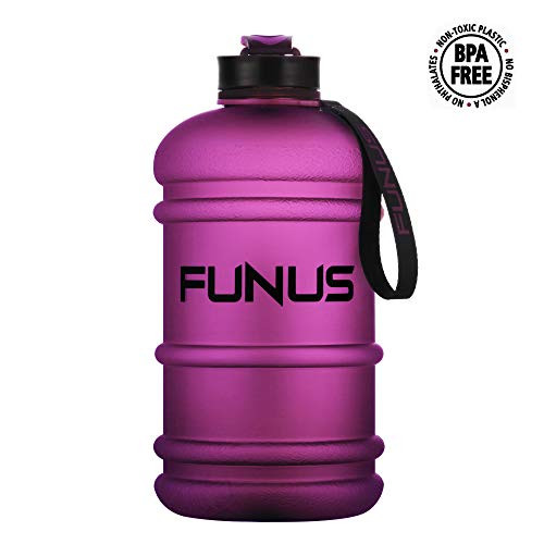 FUNUS Water Jug 1.3-2.2L Water Bottle Huge Big Capacity Leak Proof BPA Free Large Water Jug for Workout Fitness Gym Outdoor Hiking Sport Half Gallon Water Jug (2.2L Frosted Plum)