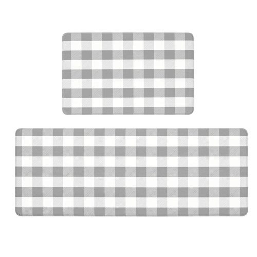 Pauwer Anti Fatigue Kitchen Floor Mat Set of 2 Non Slip Waterproof Comfort Standing Mat Thick Cushioned Anti Fatigue Kitchen Rug Runner