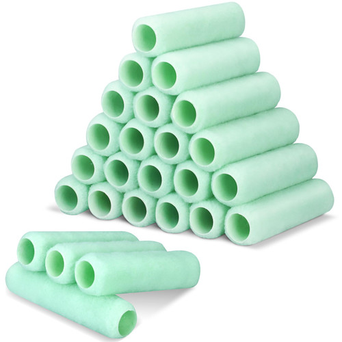 Gisafai 24 Pcs 9 Inch Paint Roller Covers Paint Rollers for Painting Walls Roller Paint Brush 3/8 Inch Nap Microfiber Roller Naps House Painting Supplies Paint Roller Kit for Walls Ceilings, Green