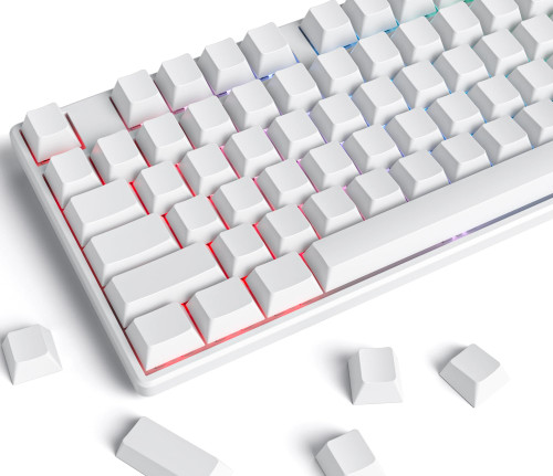 Fogruaden Blank Keycaps, Thick PBT White Keycaps, Cherry Profile, Minimalist White Keycaps, 128 Keycaps Set, Custom Keycaps for Cherry Gateron MX Switches Mechanical Keyboard