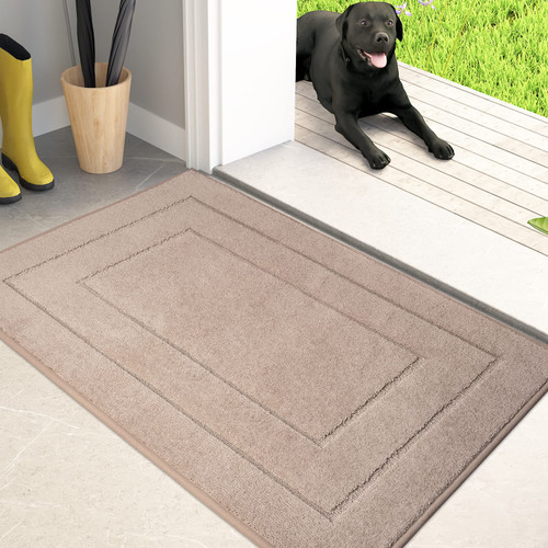 PURRUGS Dirt Trapper Door mat 20" x 31.5", Non-Slip/Skid Machine Washable Entryway Rug, Dog Door Mat, Super Absorbent Welcome mat for Muddy Wet Shoes and Paws, Beige PURRUGS Dirt Trapper Door mat 20" x 31.5", Non-Slip/Skid Machine Washable Entryway Rug, Dog Door Mat, Super Absorbent Welcome mat for Muddy Wet Shoes and Paws, Beige