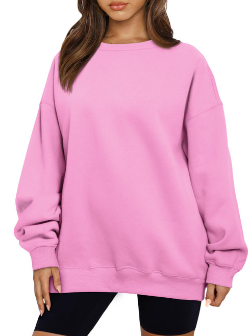 AUTOMET Preppy Clothes Sweatshirts Hoodies for Women Teen Girls Oversized Sweaters Cute Fall Outfits 2023 Y2K Crewneck Pullover Tops Pink