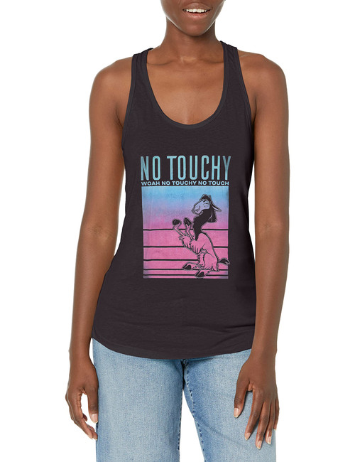 Disney Junior's Emporer's New Groove No Touch Yo Slim Fit, Scoop Hem Racerback Tank, Black, Medium Disney Junior's Emporer's New Groove No Touch Yo Slim Fit, Scoop Hem Racerback Tank, Black, Medium
