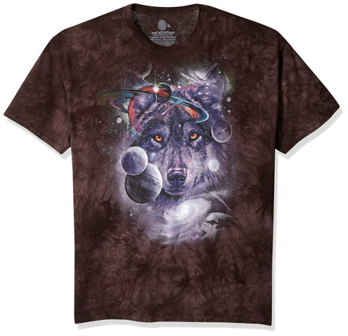 The Mountain unisex adult Wolf of the Cosmos Shirt, Black, Small US The Mountain unisex adult Wolf of the Cosmos Shirt, Black, Small US