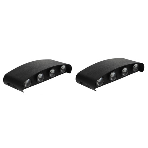 DOITOOL 2pcs Curved Wall Light Wall Light Fixtures Up Down LED Lamps Wall Mounted Light Wall Mount Lights Wall Mounted Lamp Wall Mount Light Fixture Indoor Wall lamp Outdoor Aluminum