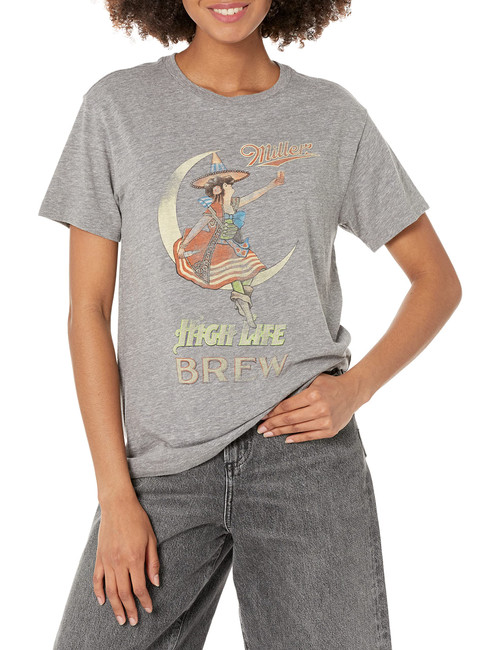 Lucky Brand Women's Miller Boyfriend Tee, Heather Grey, Medium