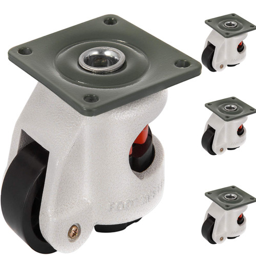 Happybuy Leveling Casters Set of 4, 1.65" - Self Leveling Casters Heavy Duty, 330 Lbs Per Set - Machine Casters Plate, 360 Degree Swivel - for Industry Equipment, Workbench, Shelves