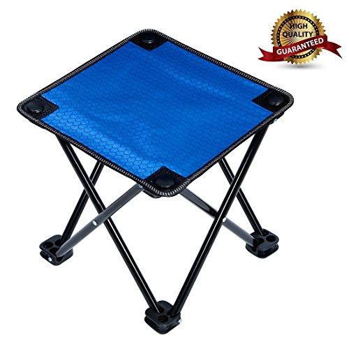 Garne T Mini Portable Folding Stool,Folding Camp Stool,Slacker Chair Outdoor Folding Chair for Camping,Fishing,Travel,Hiking,Garden,Beach, Quickly-Fold Blue Stool Oxford Cloth with Carry Bag