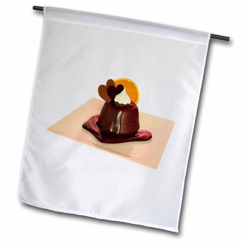 3dRose Chocolate cake with chocolate sauce topped with whipped cream and an... - Flags (fl-370659-1)