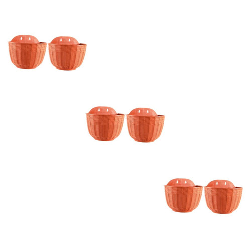 Yardwe 6 Pcs Hanging Flower Pot Plastic Hanging Railing Hanging Pot Hanging Plant Holder Fence Hanging Planter Flower Wall Bonsai Plant Container Indoor Planters Juicy Succulent Plants