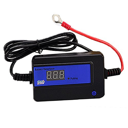 Clecibor Auto Pulse Desulfator for 4A Lead Acid Batteries 12/24/36/48V Battery Regenerator with Circular Ring, Blue