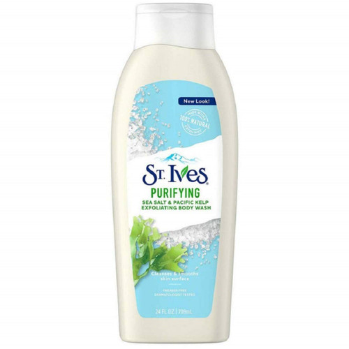 St. Ives Purifying Sea Salt & Pacific Kelp Exfoliating Body Wash 24 Fl Oz (Pack of 2)