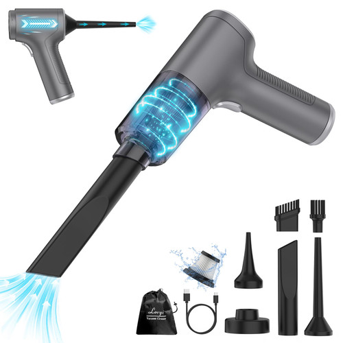 Lovyi Small Car Vacuum Cordless, Mini Handheld Vacuum 6000PA Suction,3 in 1 Portable Vacuum Cleaner & Air Duster & Pump,Mini Car Vacuum Cleaner Rechargeable,Hand Held Hoover for Car,Home,Office