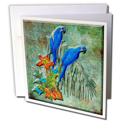 3dRose Bird art with pretty parrots and flowers on green background - Greeting Cards, 6 x 6 inches, set of 12 (gc_108107_2) 3dRose Bird art with pretty parrots and flowers on green background - Greeting Cards, 6 x 6 inches, set of 12 (gc_108107_2)