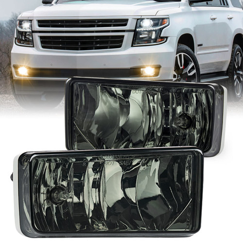 Driving Fog Lights Fog Lamps Assembly Kit for 07-14 Chevy Chevrolet Silverado 07-11 Avalanche 07-14 Suburban/Tahoe/GMC Sierra/Yukon Fog Light Replacementwith H16 12V 19W Halogen Bulbs(Smoke Lens) Driving Fog Lights Fog Lamps Assembly Kit for 07-14 Chevy Chevrolet Silverado 07-11 Avalanche 07-14 Suburban/Tahoe/GMC Sierra/Yukon Fog Light Replacementwith H16 12V 19W Halogen Bulbs(Smoke Lens)