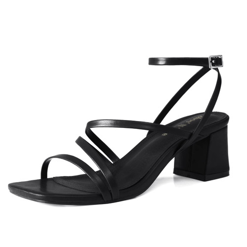 Shoe'N Tale Strappy Heels for Women Low Chunky Block Heel Dress Shoes Square Open Toe Ankle Strap Heeled Sandals(7.5,A-Black) Shoe'N Tale Strappy Heels for Women Low Chunky Block Heel Dress Shoes Square Open Toe Ankle Strap Heeled Sandals(7.5,A-Black)