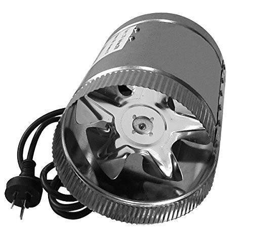 SPL 4 Inch 100 CFM Booster Fan Inline Duct Vent Blower for HVAC Exhaust and Intake 5.5' Grounded Power Cord (4" Duct Fan)