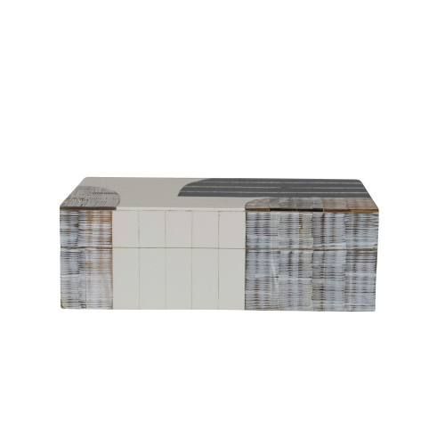 Creative Co-Op Decorative Mixed Material Storage Horn Inlay, Multicolor Box, Multi