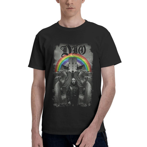 Ronnie James Dio Holy Diver T Shirt Men's Summer Tee Casual Fashion Short Sleeve T-Shirts Large Black