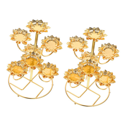 COOPHYA 2pcs Decor Buddhist Candlestick Tapered Candlestick Holders Candle Holders Buddhist Lamp Base Religious Candle Stand Table Candlestick Chinese Style Stainless Steel Lotus lamp