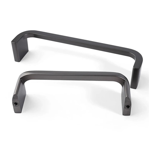 WouND 96mm/128mm Modern Minimalist Wardrobe Cabinet Pulls Drawer Door Knobs Furniture Cupboard Handle Hardware 1Pcs (Color : Black-96mm)