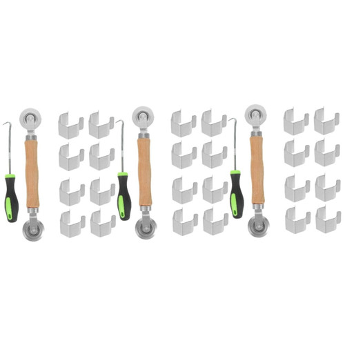 OSALADI 3 Sets Screen Repair Tool Set Screen Repair Tool Kit Screen Roller with Bearing Window Installation Tool Hook Tool Screen Clips Stainless Steel Roller Window Screening