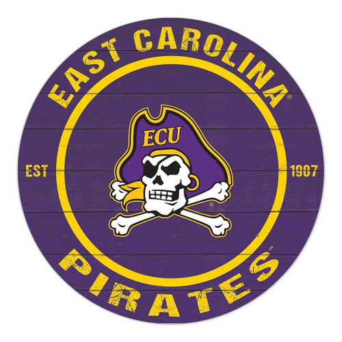 KH Sports Fan East Carolina Pirates 20"x20" Indoor Outdoor Circle Sign, One Size, Team Color