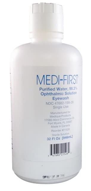 PackagingSuppliesByMail Eye Wash Solution, 32 Oz Bottle - MS-55794 (1 Bottle)
