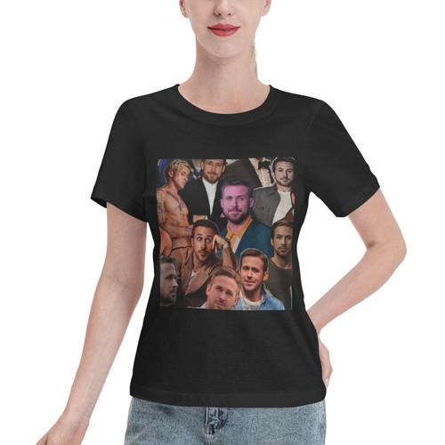 Ryan Gosling Collage Womens T Shirt Casual Cotton Short Sleeve Tee Round Neck Fashion Tops Xx-Large Black Ryan Gosling Collage Womens T Shirt Casual Cotton Short Sleeve Tee Round Neck Fashion Tops Xx-Large Black