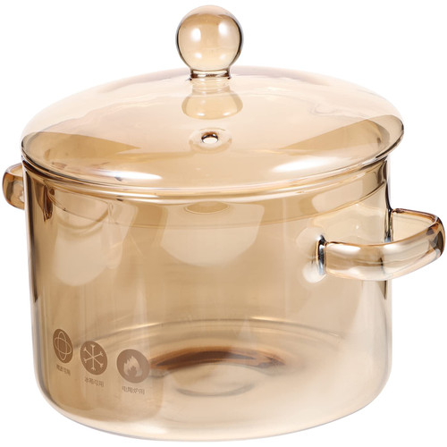 ERINGOGO Glass Saucepan with Cover, 1.5L/50oz Heat-Resistant Stovetop Cooking Pot and Pan with Lid Clear Glass Cooking Pot, High Borosilicate Glass Cookware Set Stew Pot/Simmer Pot/Soup Pot