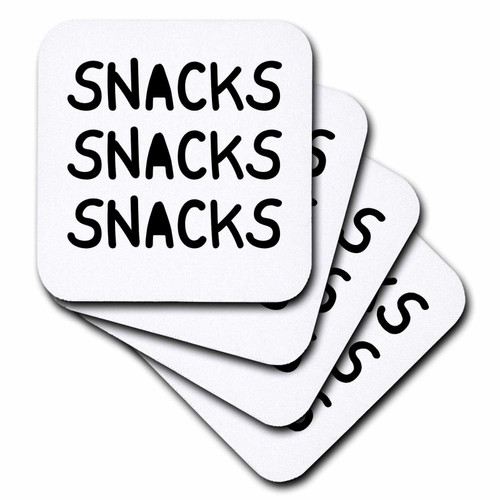 3dRose 3dRose - Rosette - Sweet Foods - Snacks Snacks Snacks - Coasters (cst-370327-1)