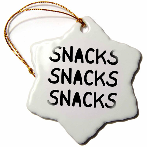 3dRose 3dRose - Rosette - Sweet Foods - Snacks Snacks Snacks - Ornaments (orn-370327-1)