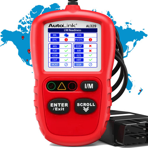 Autel AutoLink AL329(Upgraded Ver. of AL319/MS309) Code Reader with AutoVin, One-Click I/M Readiness Key, OBDII Scan with Live Data, Check State Emission Monitor Status, DTC Lookup Car Diagnostic Tool