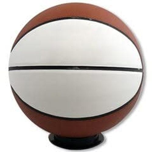 Autograph Blank Regulation Size Basketball Without Base | Official Size 7 | Basketball Trophy for Signing with Two Large White and 6 Brown Panels