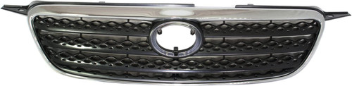 Garage-Pro Grille Assembly Compatible with Toyota Corolla 2005-2008 Chrome Shell/Painted-Dark Gray Insert