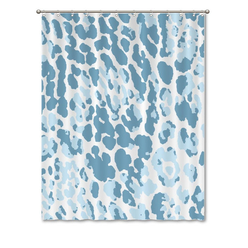 Yinrune Light Blue and Navy Shower Curtains for Bathroom 72x90in Cheetah Leopard Print Bathroom Shower Curtain Farmhouse Shower Curtain Antelope Animal Polyester Fabric Bath Curtains Set with Hooks