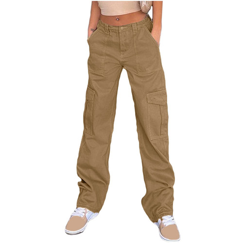 Divhosrg Women Jeans high Waisted,Cargos Pants,Olive Green Cargo Pants for Women,Jeans Women Baggy,Women's Casual Pants,Womens Wide Leg Cargo Pants,Girls Cargo Pants Size 12-14,Low Waisted Jeans