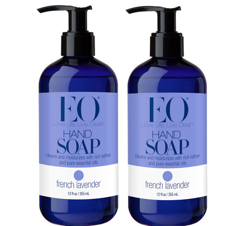 EO French Lavender Liquid Hand Soap With Nutrient-Rich Botanical Extracts, Vitamin E, Coconut and Lavender, 12 fl. oz. (Pack of 2) EO French Lavender Liquid Hand Soap With Nutrient-Rich Botanical Extracts, Vitamin E, Coconut and Lavender, 12 fl. oz. (Pack of 2)