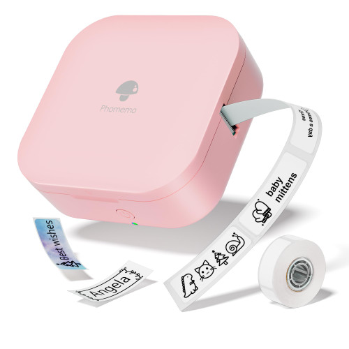 Label Maker Machine with Tape,Sticker Maker Mini Label Maker,Bluetooth Label Makers,Q30 Portable Labeler Thermal with 1 Roll Label tape,Inkless Printer labels for organizing,Jars,Kitchen,Pink