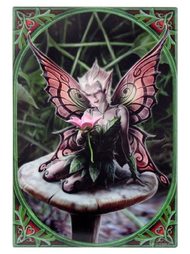 ANN STOKES Mushroom Fairy Art Tile 8"x12" 99074 BY ACK