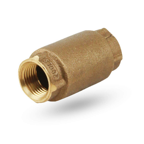 Midline Valve 372U336 Inline Spring Loaded Check Valve, Backflow Prevention, Lead-Free, 1-1/4 in. FIP Connections, Cast Brass